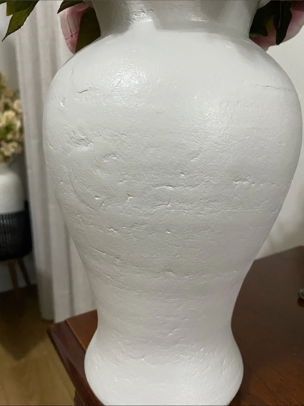 Painted Greige 10 Inch Terracotta Vase